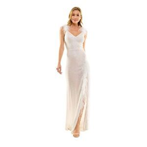 SAY YES TO THE Womens Ivory Hook Closure Back Strap Lined Dress 9